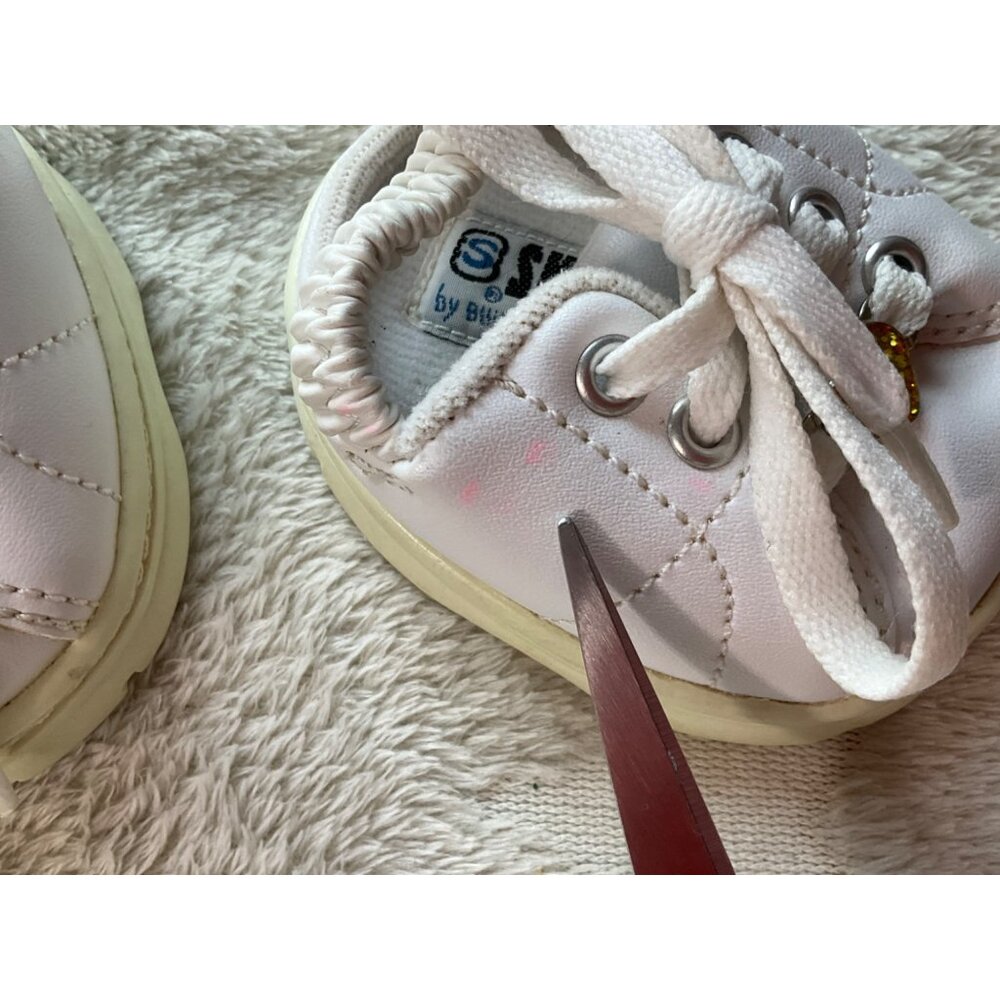 Build A Bear Workshop Skechers Sneakers Shoes White Heart Charm Glitter - Picture 7 of 10